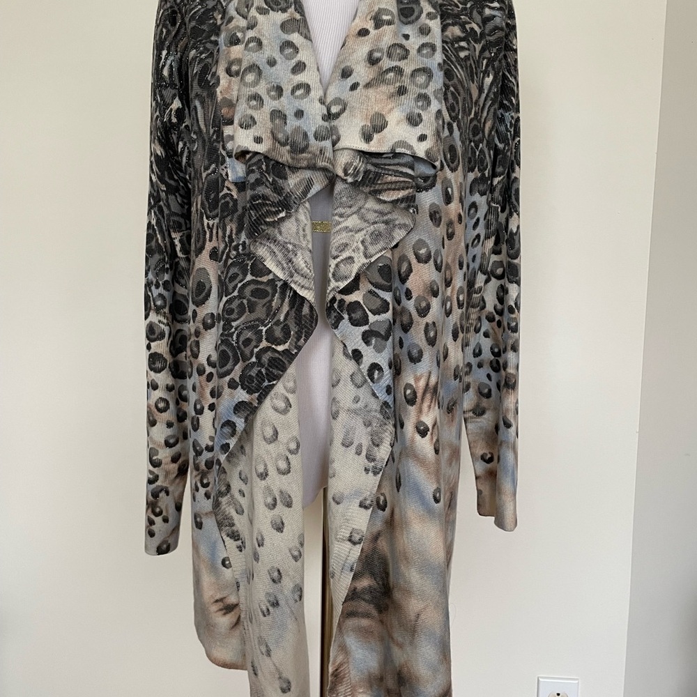Alberto Makali Leopard Print Jacket - Black, Gray, Cream - Picture 2 of 7